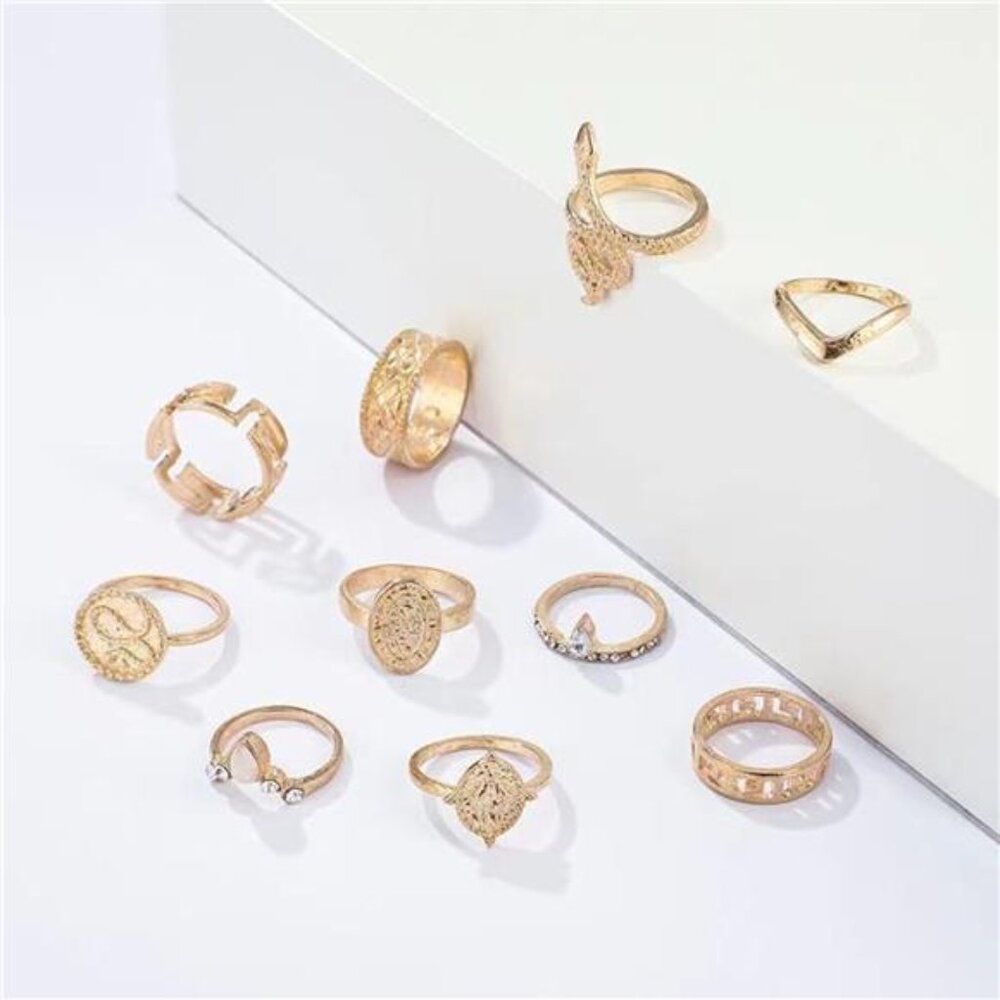 Gold Boho Ring Sets Vintage Stackable Knuckle Rin… - image 5